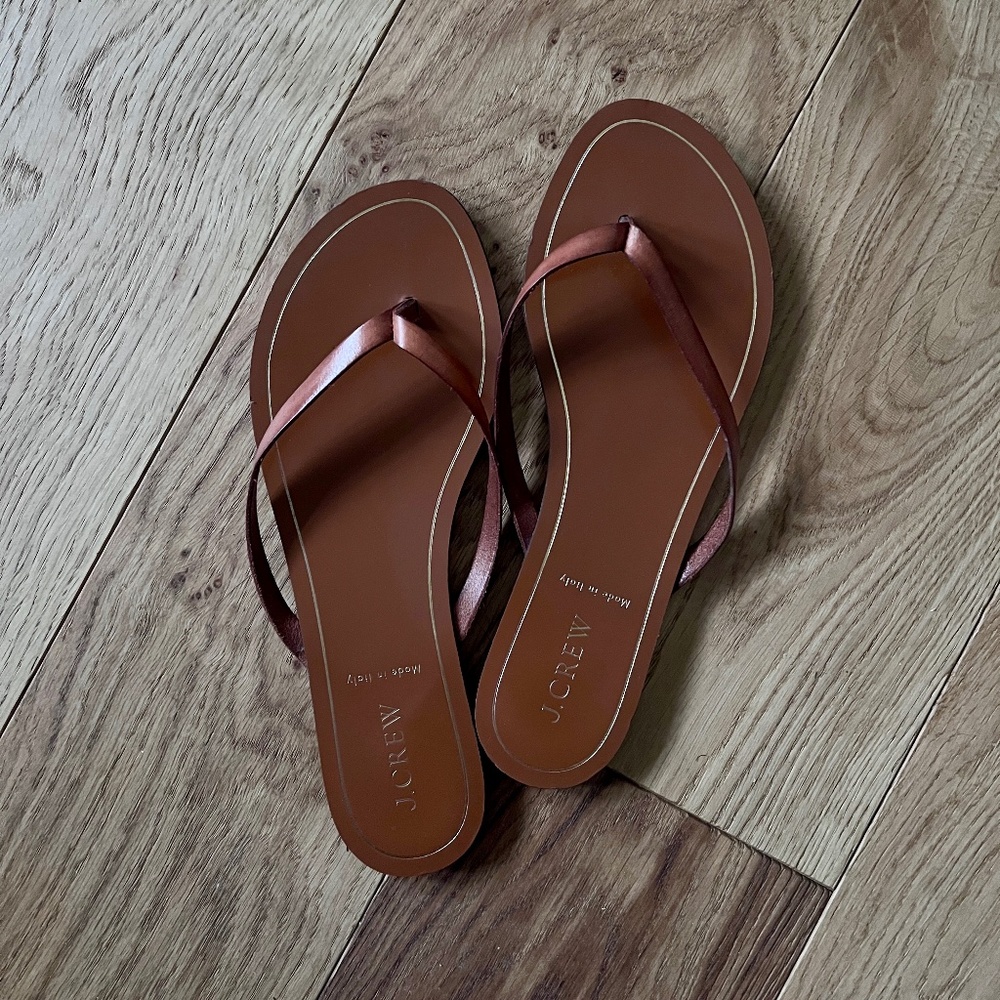 Classic J. Crew Leather Flip Flops